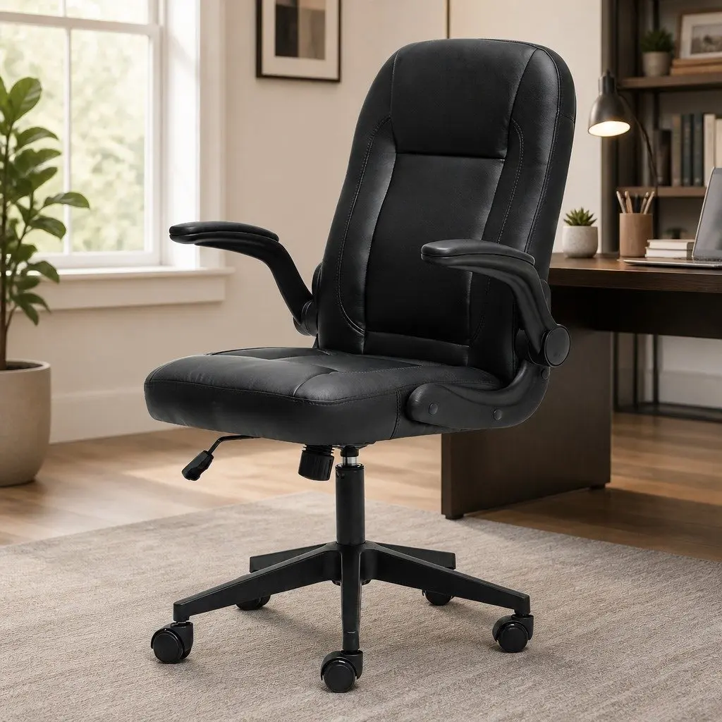 Executive Office Chair Ergonomic High Back Adjustable PU Black