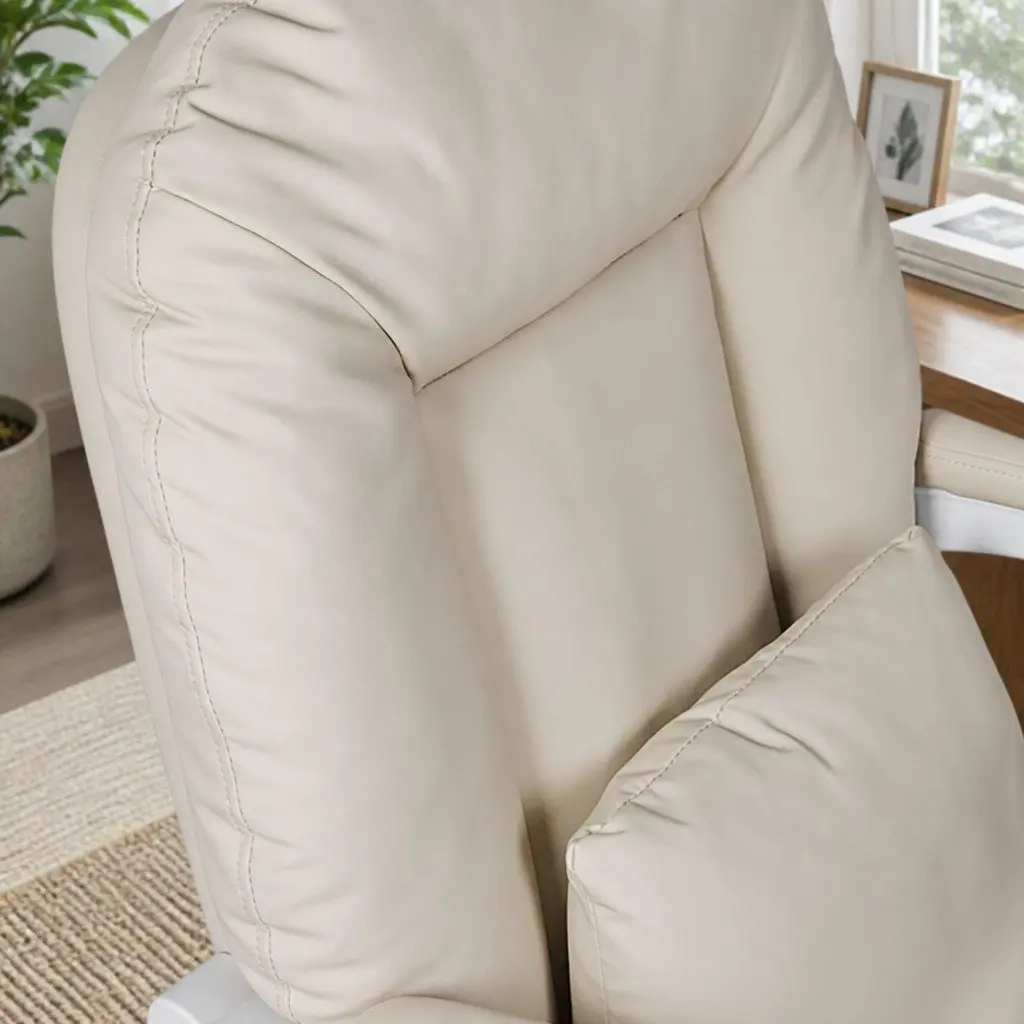 Executive Office Chair High Back Ergonomic Reclining with Footrest Beige