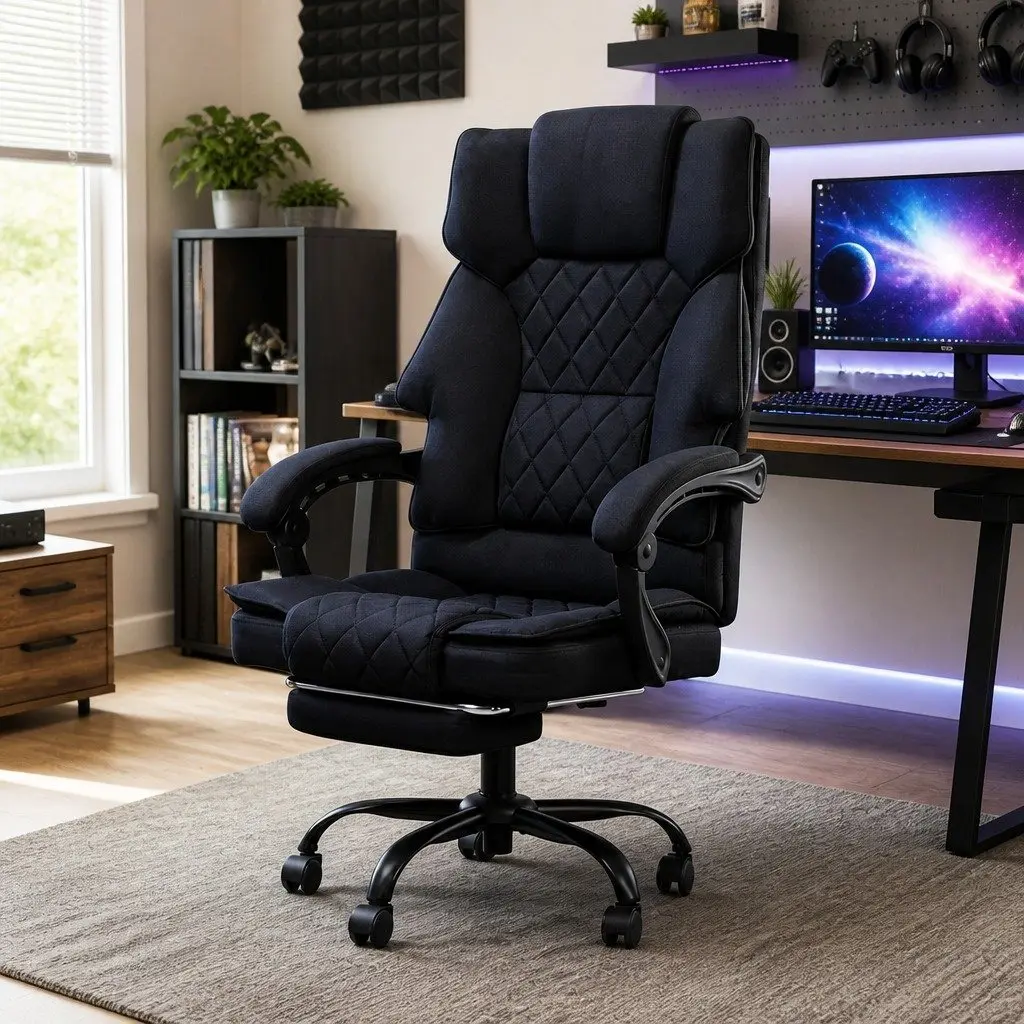 Ergonomic Office Chair Gaming Desk Chair Reclining Footrest 360° Swivel