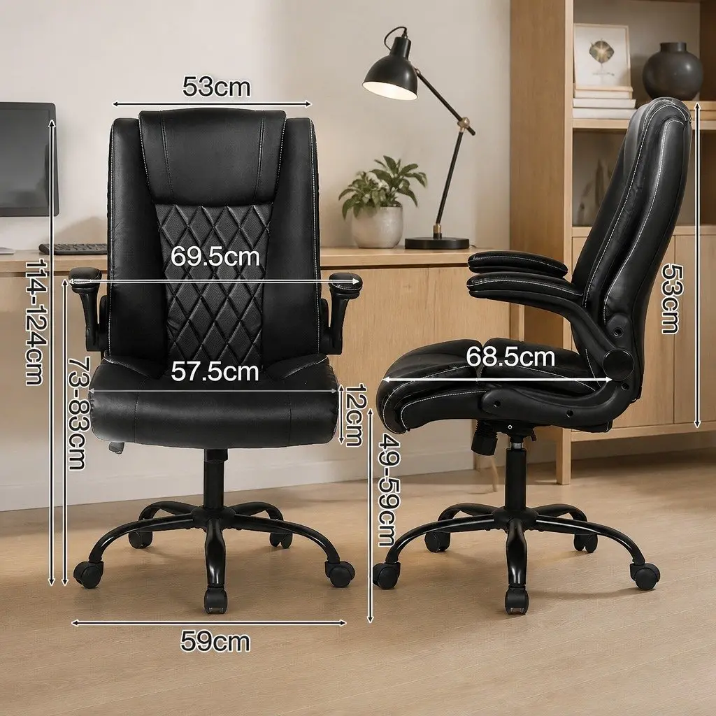 Executive Office Chair Reclining High Back Ergonomic Black