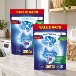 3 in 1 Active Laundry Capsules 120 Pack Stain Remover Colour Protector Washing