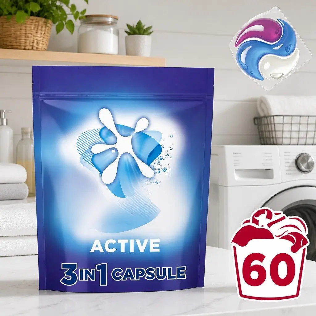 3 in 1 Active Laundry Capsules 180 Pack Detergent Stain Remover Colour Protector