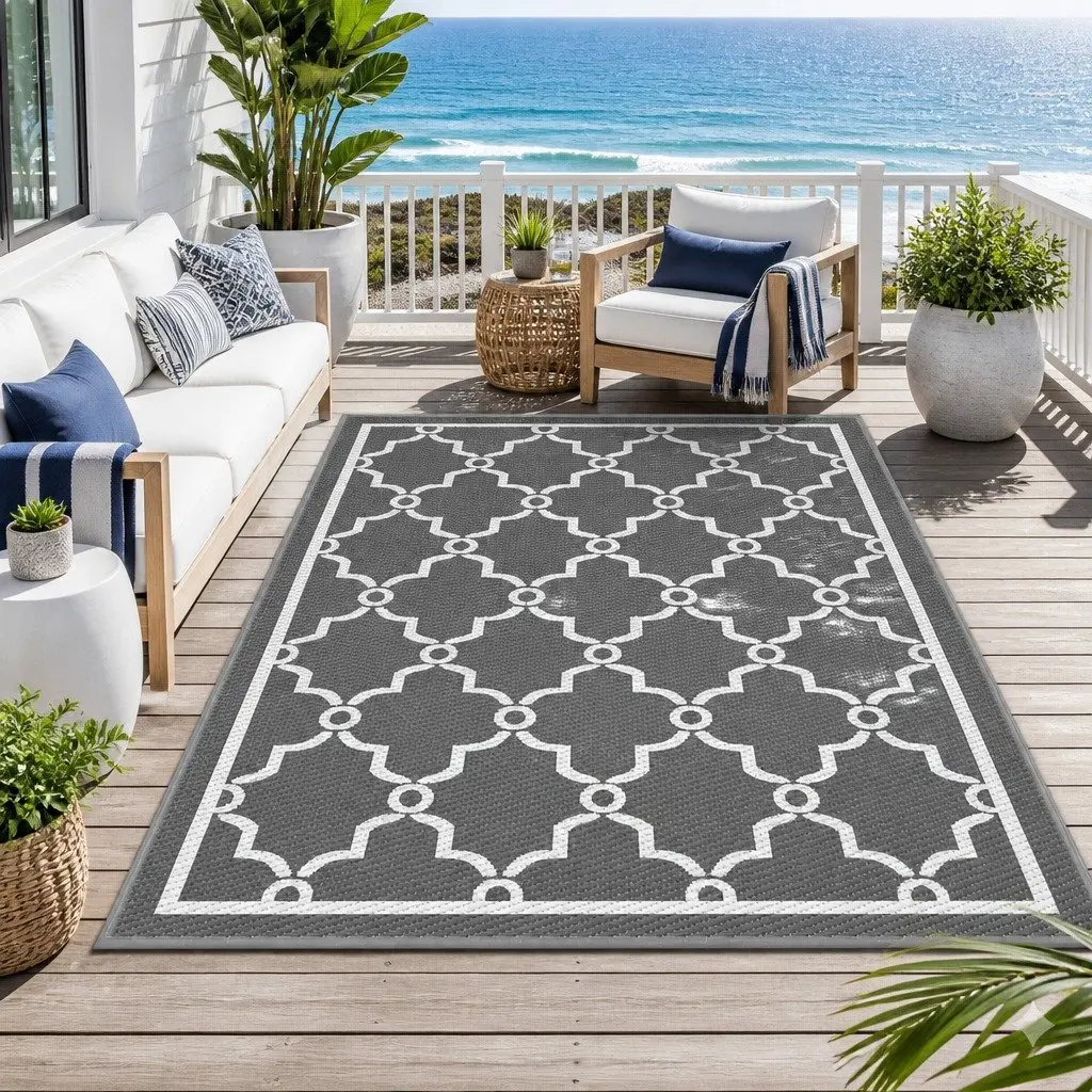 Outdoor Rug Reversible Dual-Sided 152x244cm Area Mat for Patio Backyard Garden