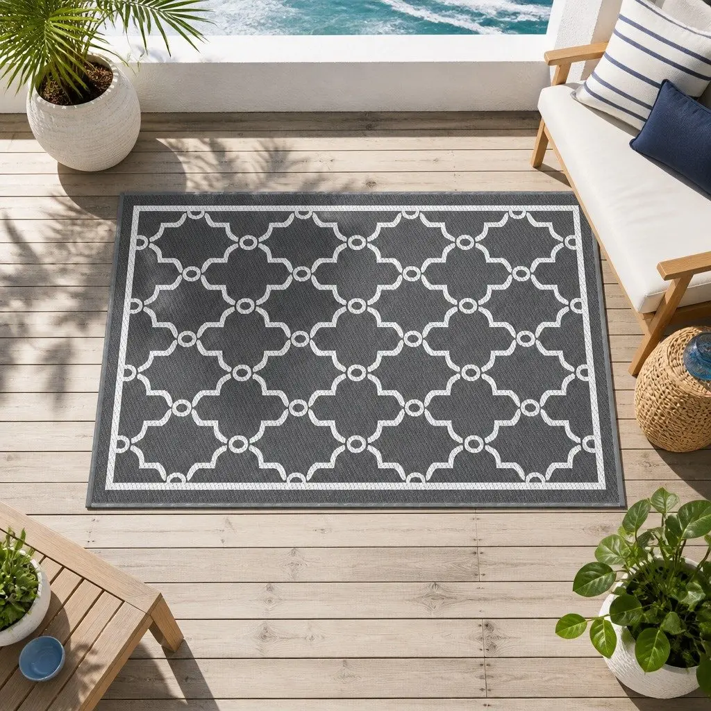 Outdoor Rug Reversible Dual-Sided 152x244cm Area Mat for Patio Backyard Garden
