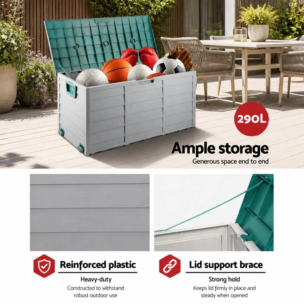 Outdoor Storage Box Lockable 290L with Wheels