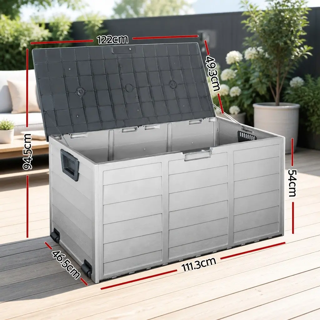 Outdoor Storage Box Lockable 290L Grey