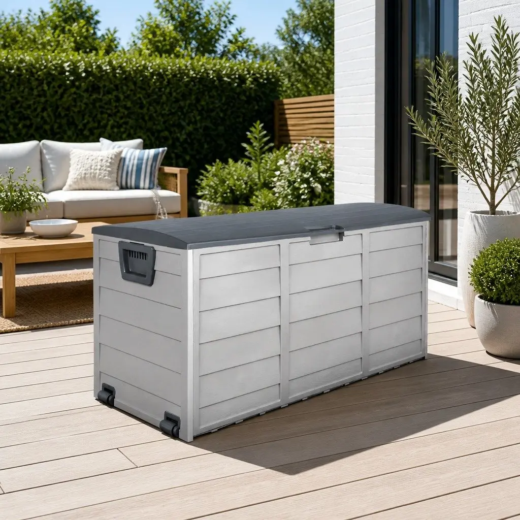 Outdoor Storage Box Lockable 290L Grey