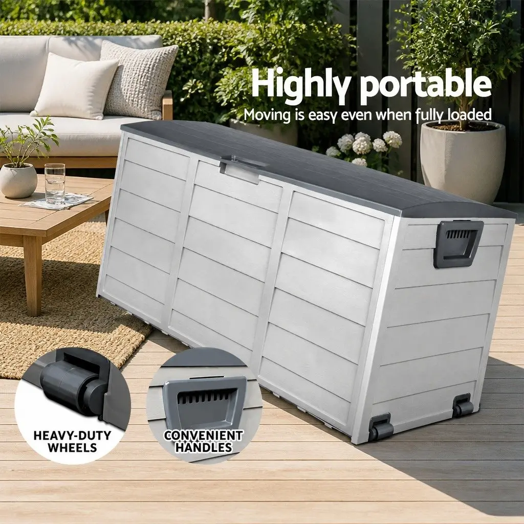 Outdoor Storage Box Lockable 290L Grey