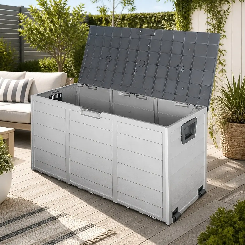 Outdoor Storage Box Lockable 290L Grey