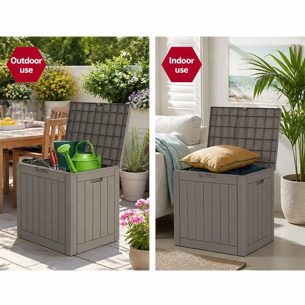Outdoor Storage Box Lockable 118L Weather-Resistant Garden Shed Tool Toy Storage Bench