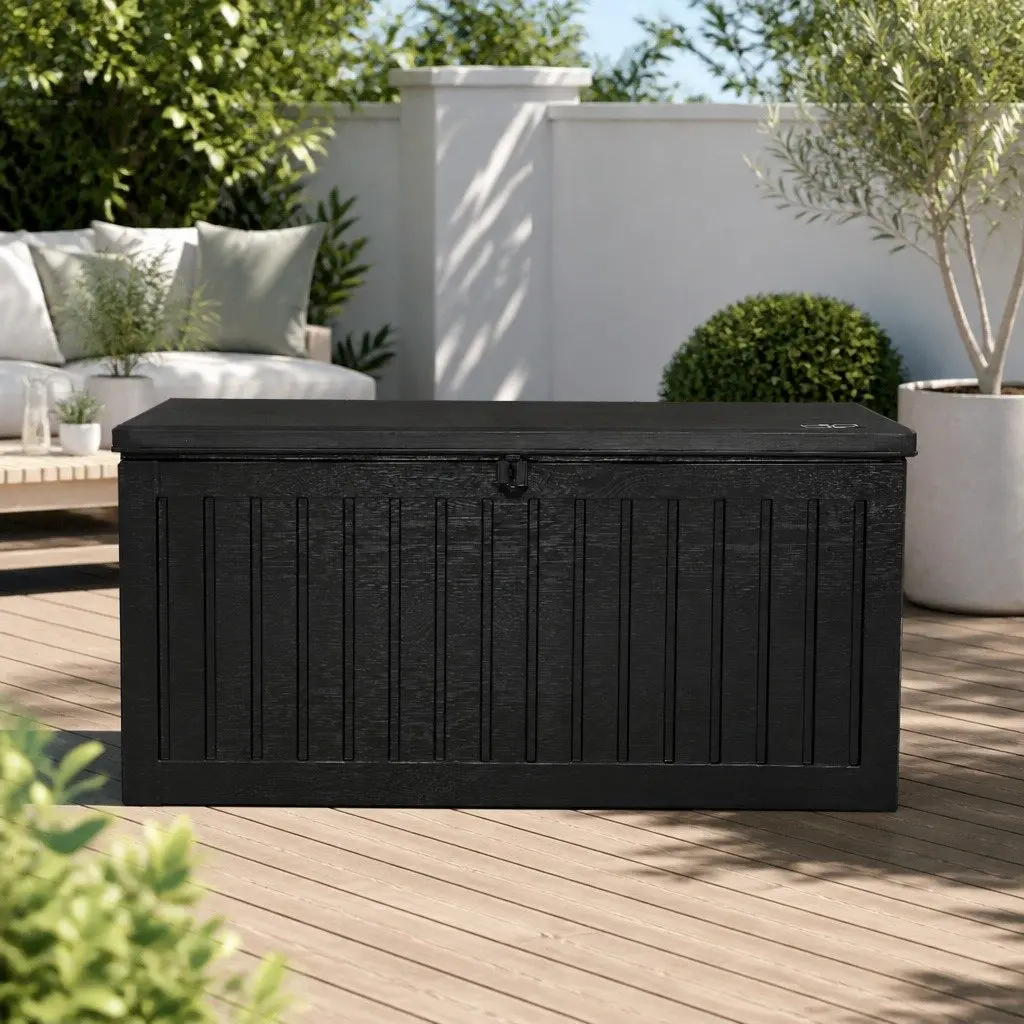 Outdoor Storage Box Lockable Weather-Resistant 270L Black