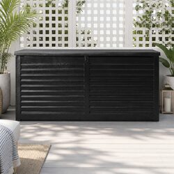 Outdoor Storage Box 490L Lockable Garden Bench Shed Container Black