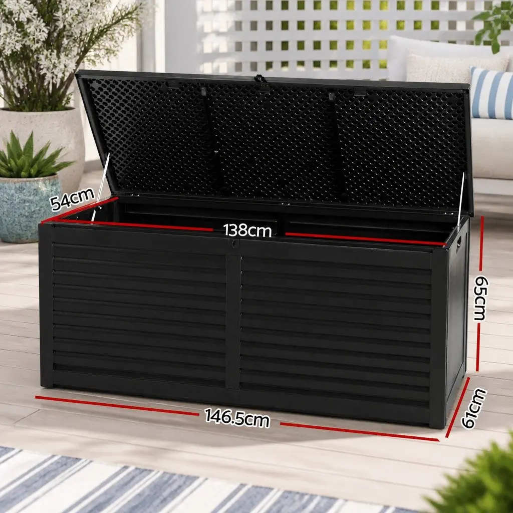 Outdoor Storage Box Weather-resistant 490L Black