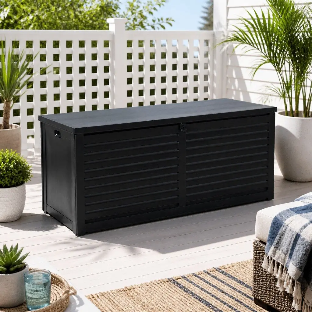 Outdoor Storage Box Weather-resistant 490L Black