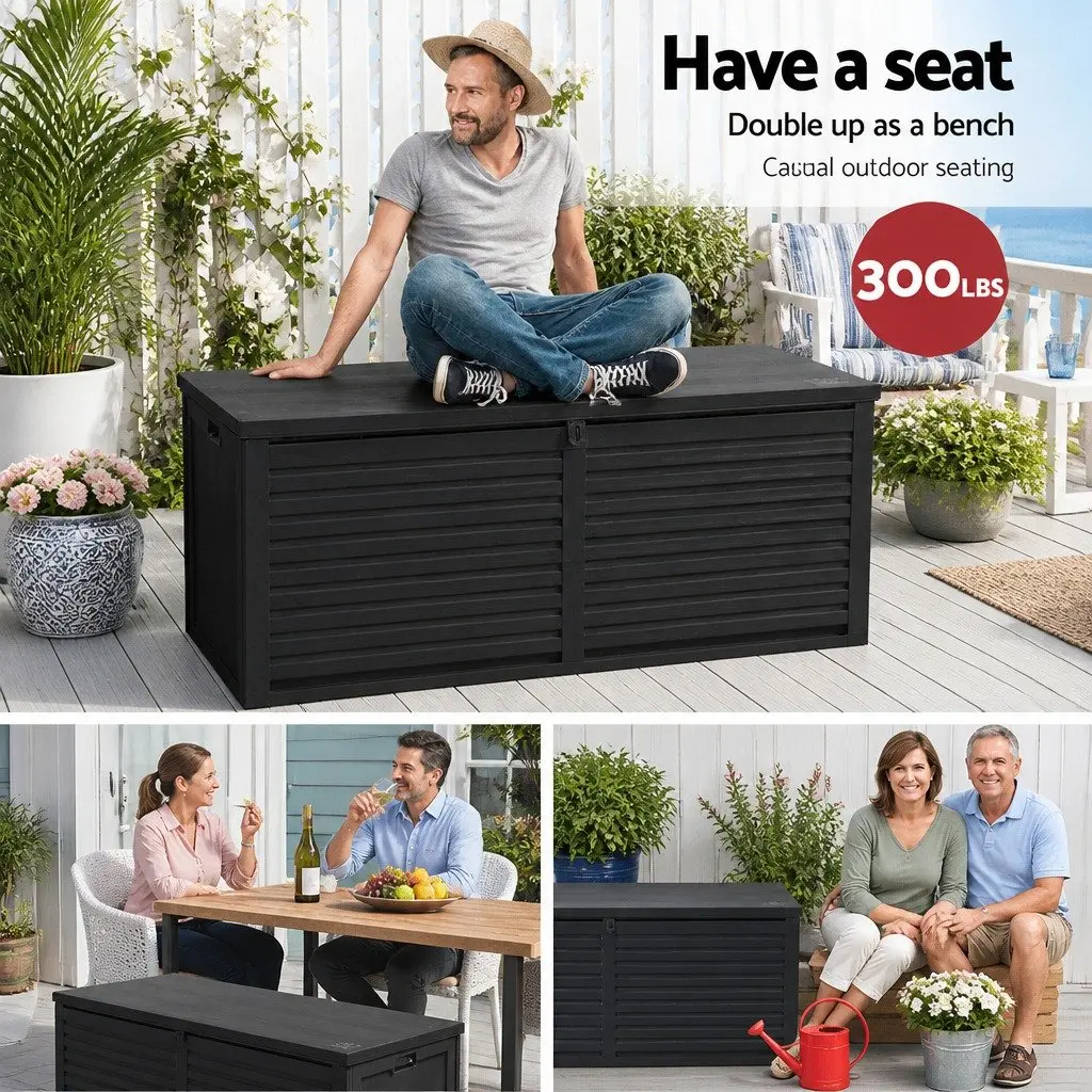 Outdoor Storage Box Weather-resistant 490L Black