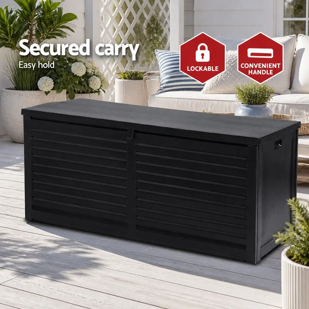 Outdoor Storage Box Weather-resistant 490L Black