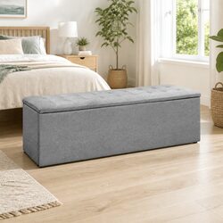 Discover a Practical Grey Storage Ottoman for Your Home