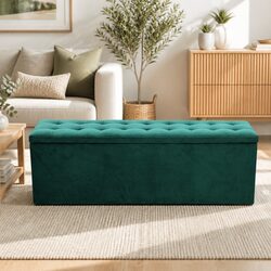 Your New Green Velvet Storage Ottoman 140cm
