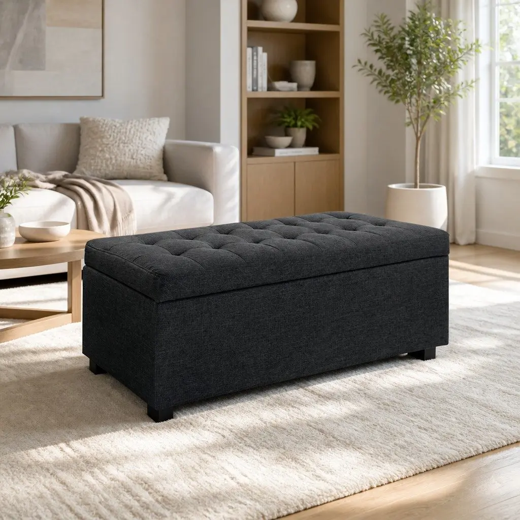 Charcoal Ottoman for Style and Storage