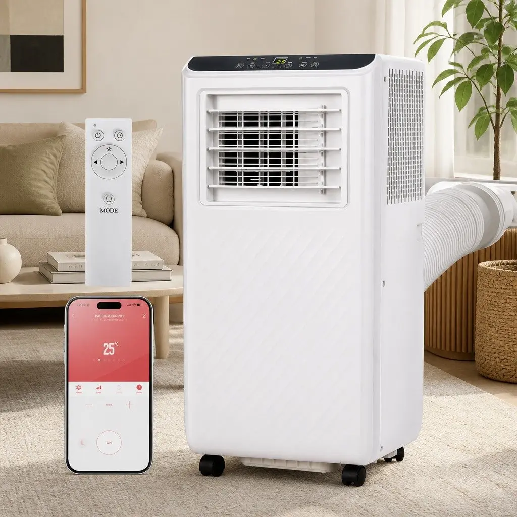 Portable Air Conditioner 7000BTU Cooling Dehumidifier Fan 3-in-1 Unit White