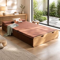 Folding Kraft Paper Bed Frame Single Sofa Camping Furniture 300kg Capacity