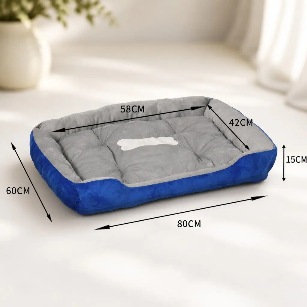 Pet Bed Washable Large Soft Cushion Sleep Mat Navy
