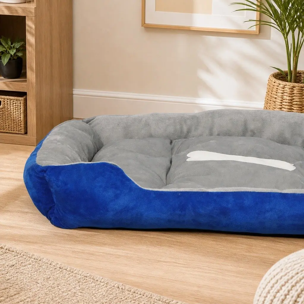 Pet Bed Washable Large Soft Cushion Sleep Mat Navy