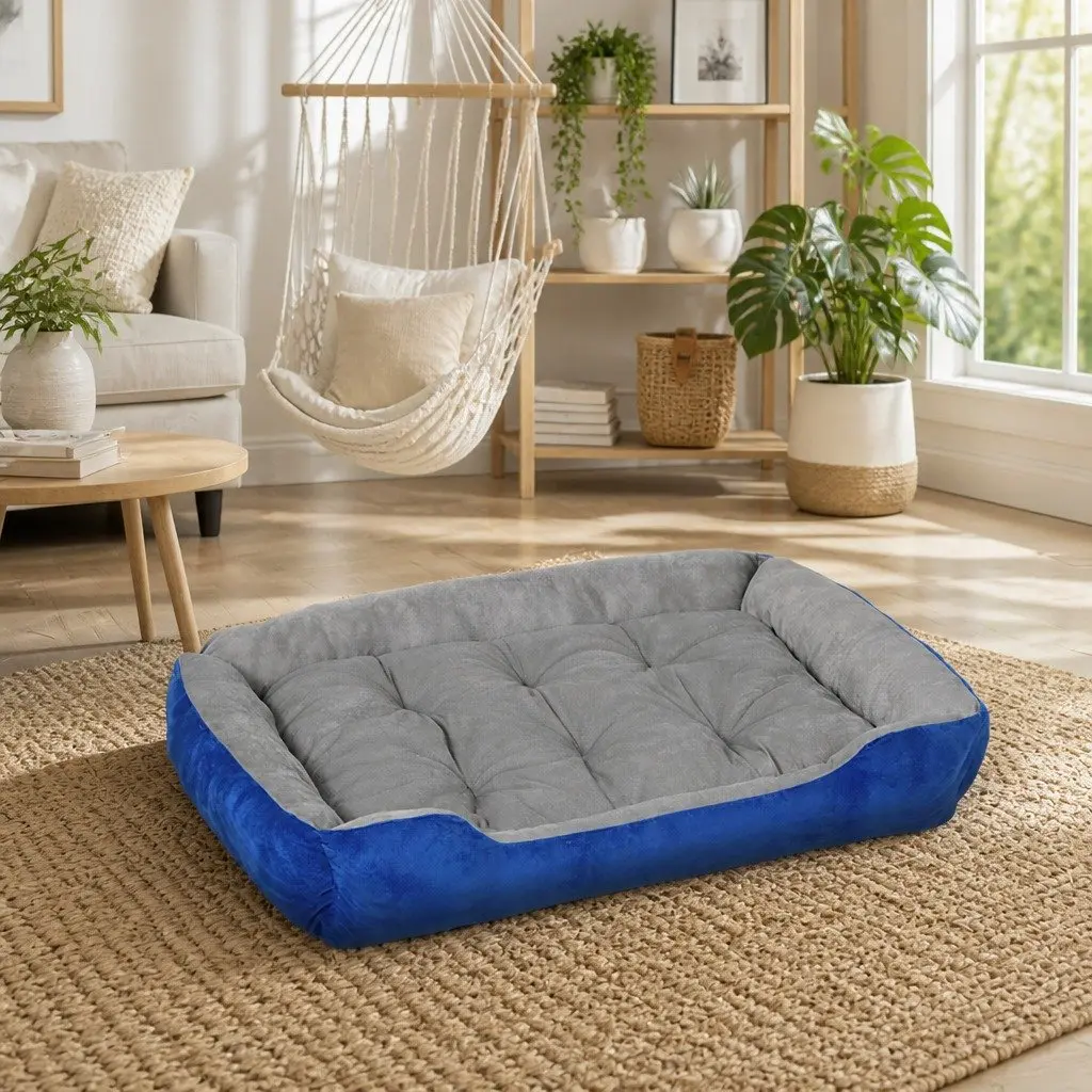 Pet Bed Washable Large Soft Cushion Sleep Mat Navy