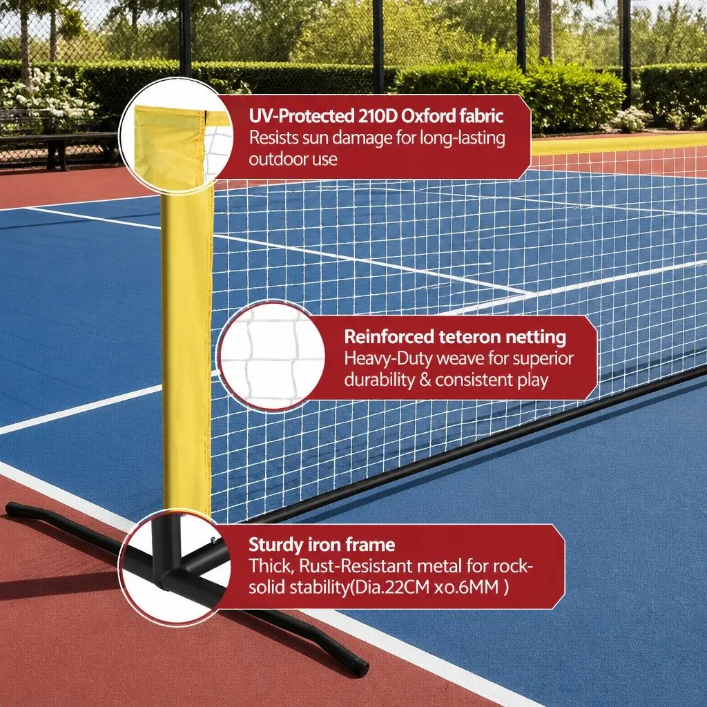 Portable Multi-Sport Net Adjustable Height 10ft for Pickleball Badminton Tennis Volleyball