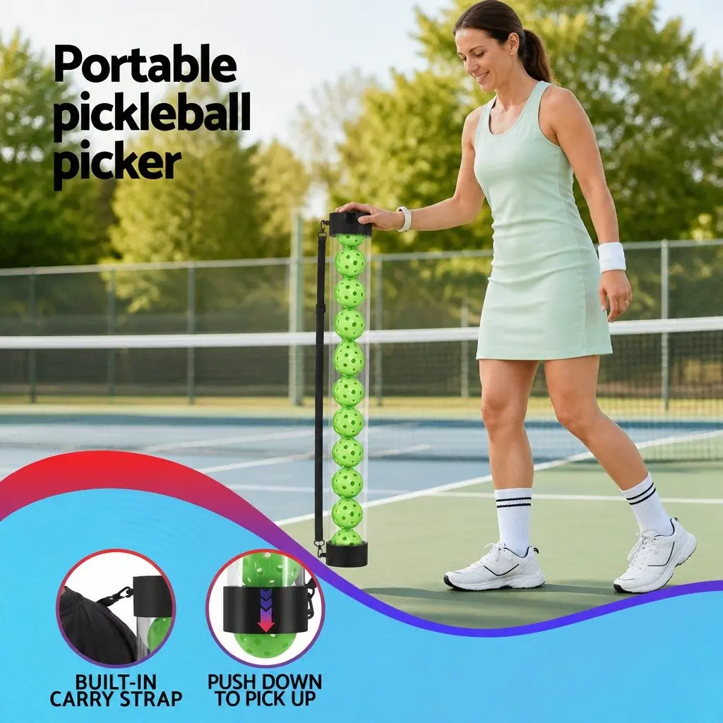 Pickleball Ball Collector Retriever Portable Storage Adjustable Strap 90cm 12 Piece