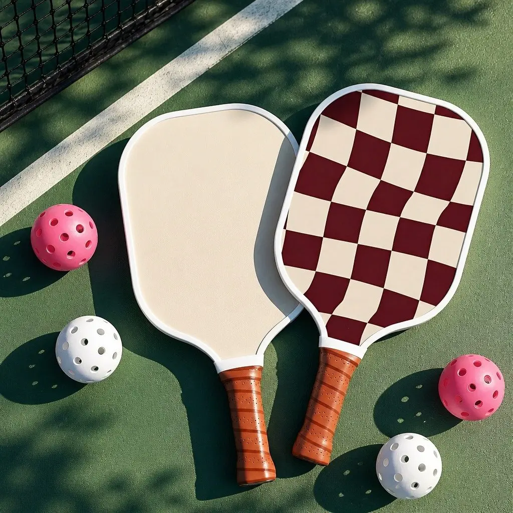 Pickleball Paddle Set Honeycomb Core Fibreglass Racquet 2 Paddles 4 Balls Carry Bag