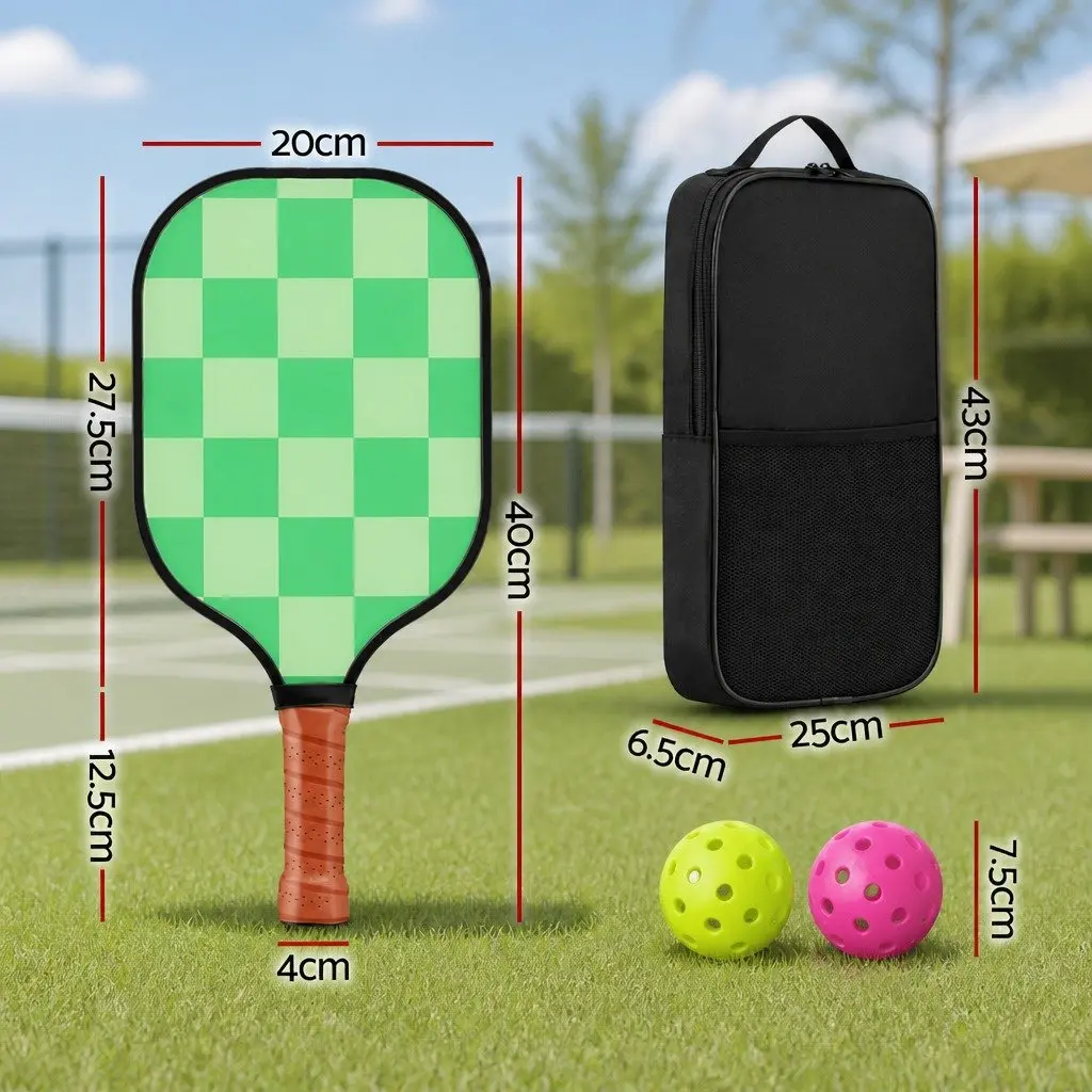 Pickleball Paddle Set 2PCS Tournament Ready 40cm with 4 Balls and Portable Bags