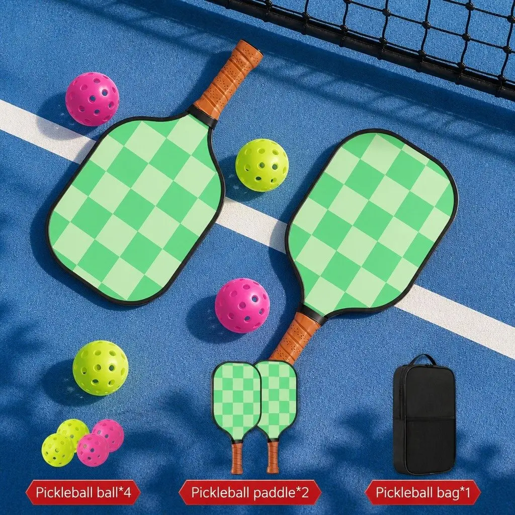Pickleball Paddle Set 2PCS Tournament Ready 40cm with 4 Balls and Portable Bags