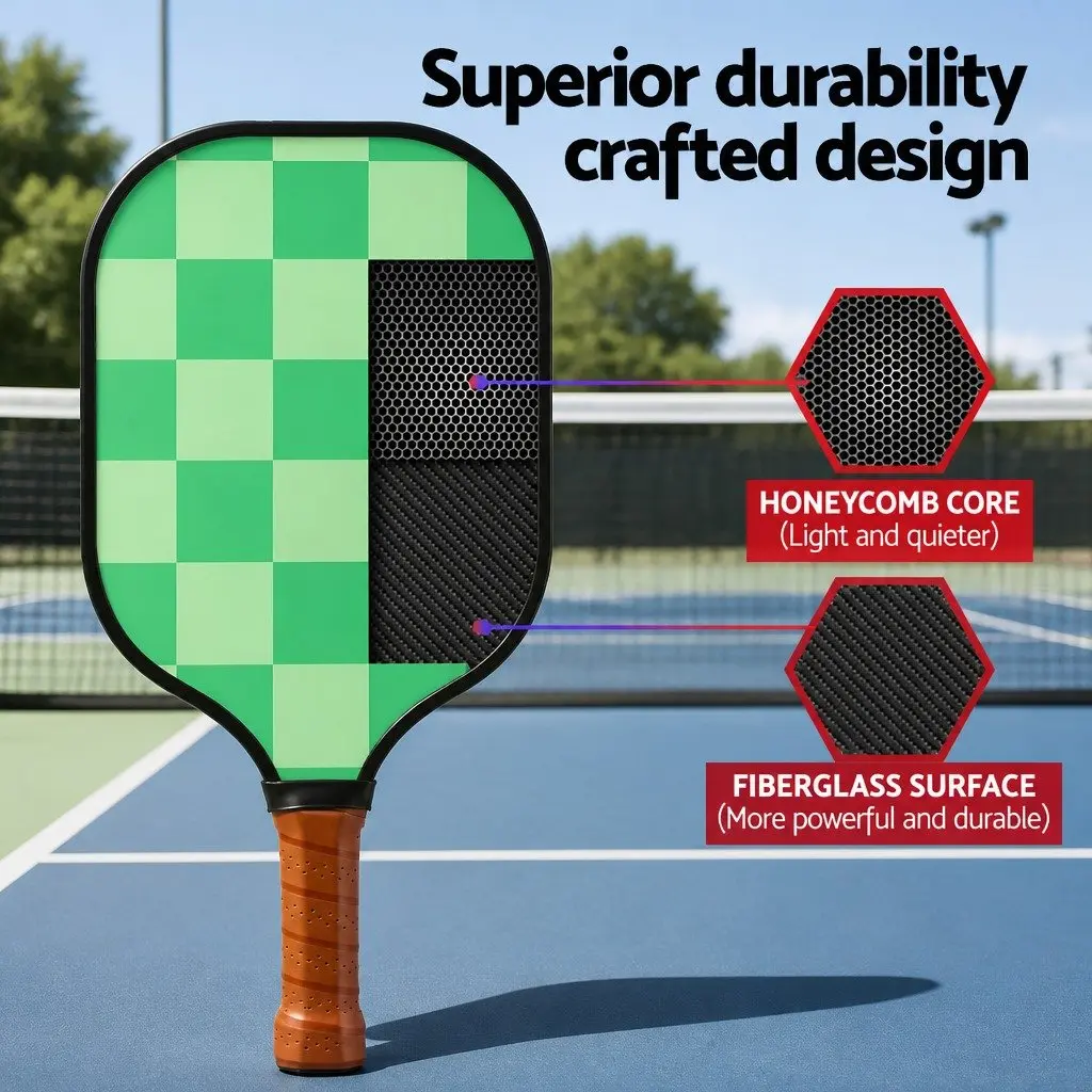 Pickleball Paddle Set 2PCS Tournament Ready 40cm with 4 Balls and Portable Bags