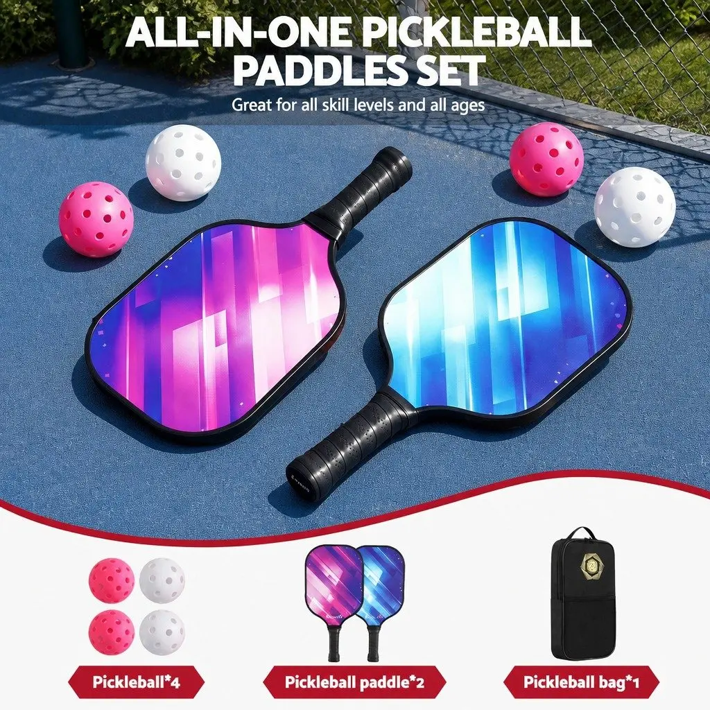 Pickleball Paddle Set with Carry Bag