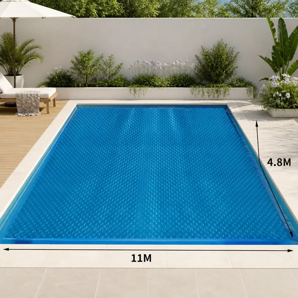 Solar Swimming Pool Cover 400 Micron Blue Silver 11 x 4.8m Bubble Heat Retention