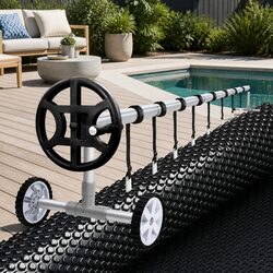 Pool Cover 10x4m 600 Micron Solar Blanket with Aluminium Roller Crank Wheel