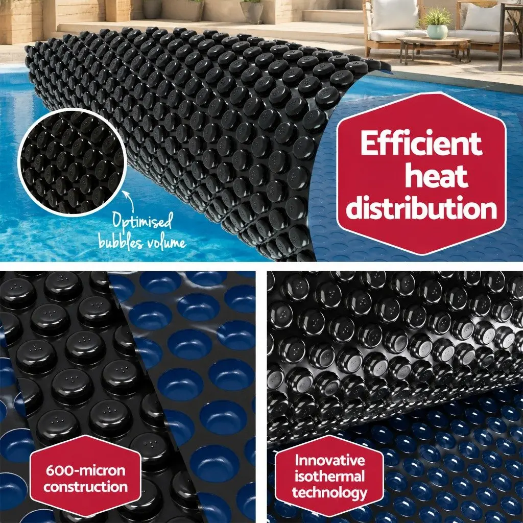 Pool Cover 10x4m 600 Micron Solar Blanket with Aluminium Roller Crank Wheel