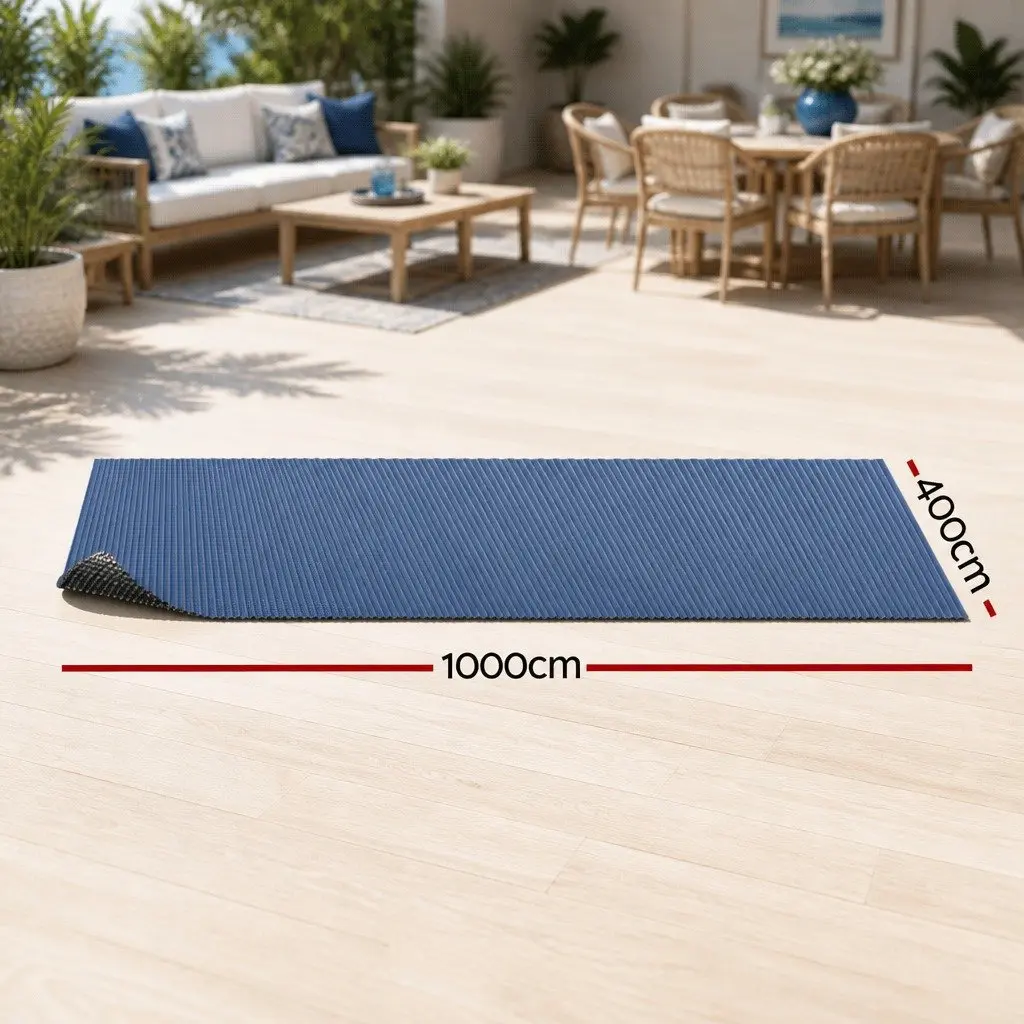 Pool Cover Solar Blanket 10x4m 600 Micron Heat Retention Bubble Blue Black