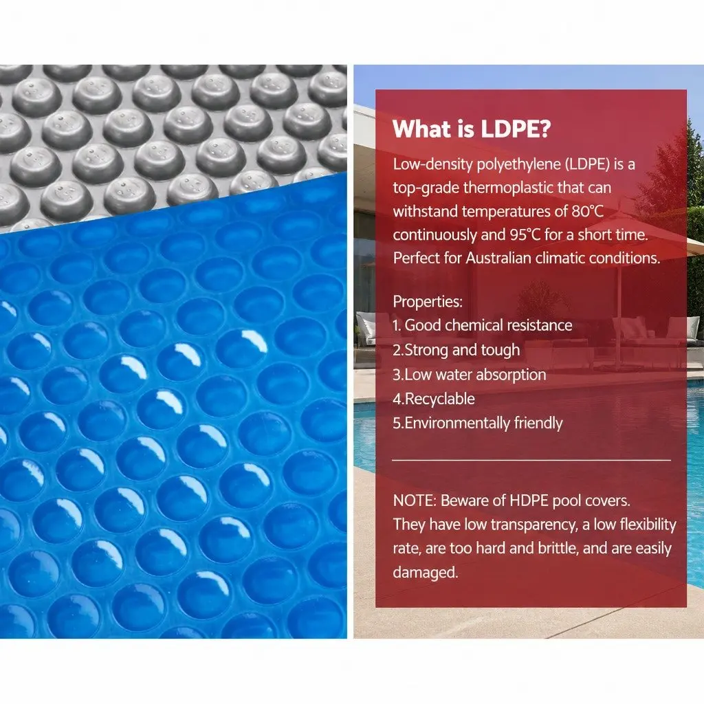 Pool Cover 10.5x4.2m Solar Blanket 500 Micron Roller Set Adjustable Heating Blue