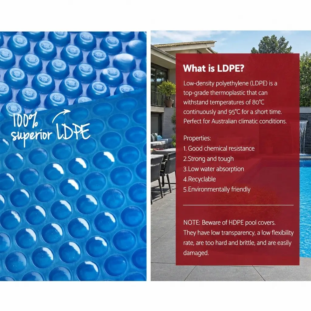 Solar Pool Cover 500 Micron Blue 11x4.8m Heat Retention