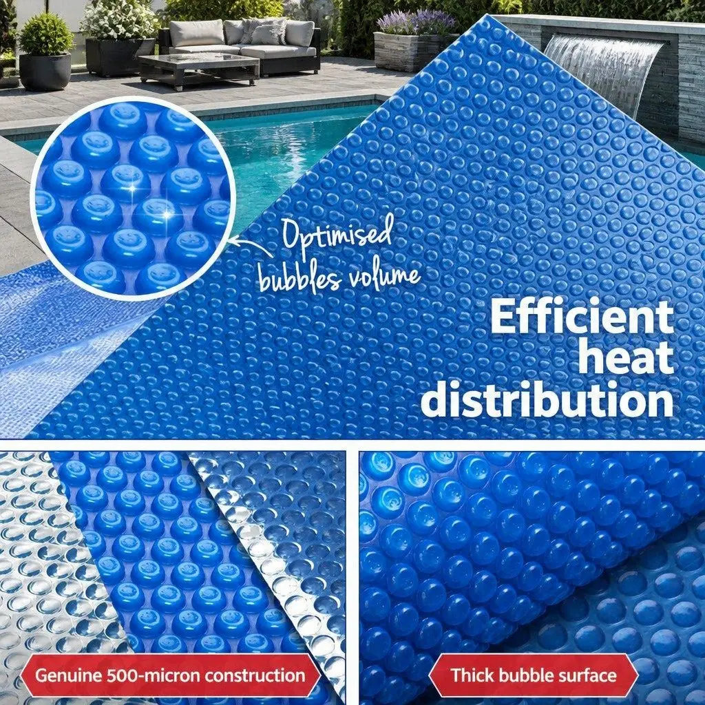 Solar Pool Cover 500 Micron Blue 11x4.8m Heat Retention