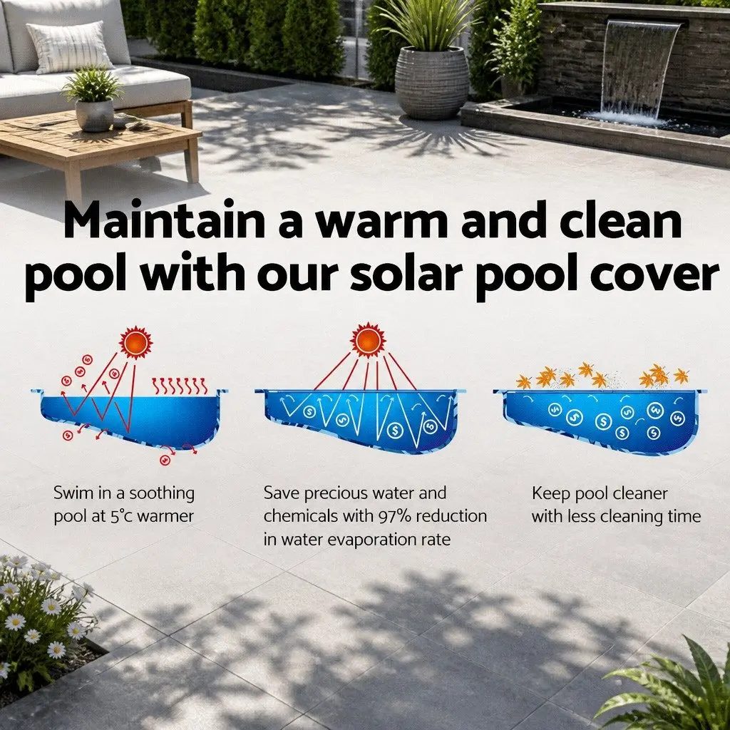 Solar Pool Cover 500 Micron Blue 11x4.8m Heat Retention
