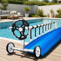 11m x 4.8m Solar Pool Cover with Adjustable Roller for Easy Use