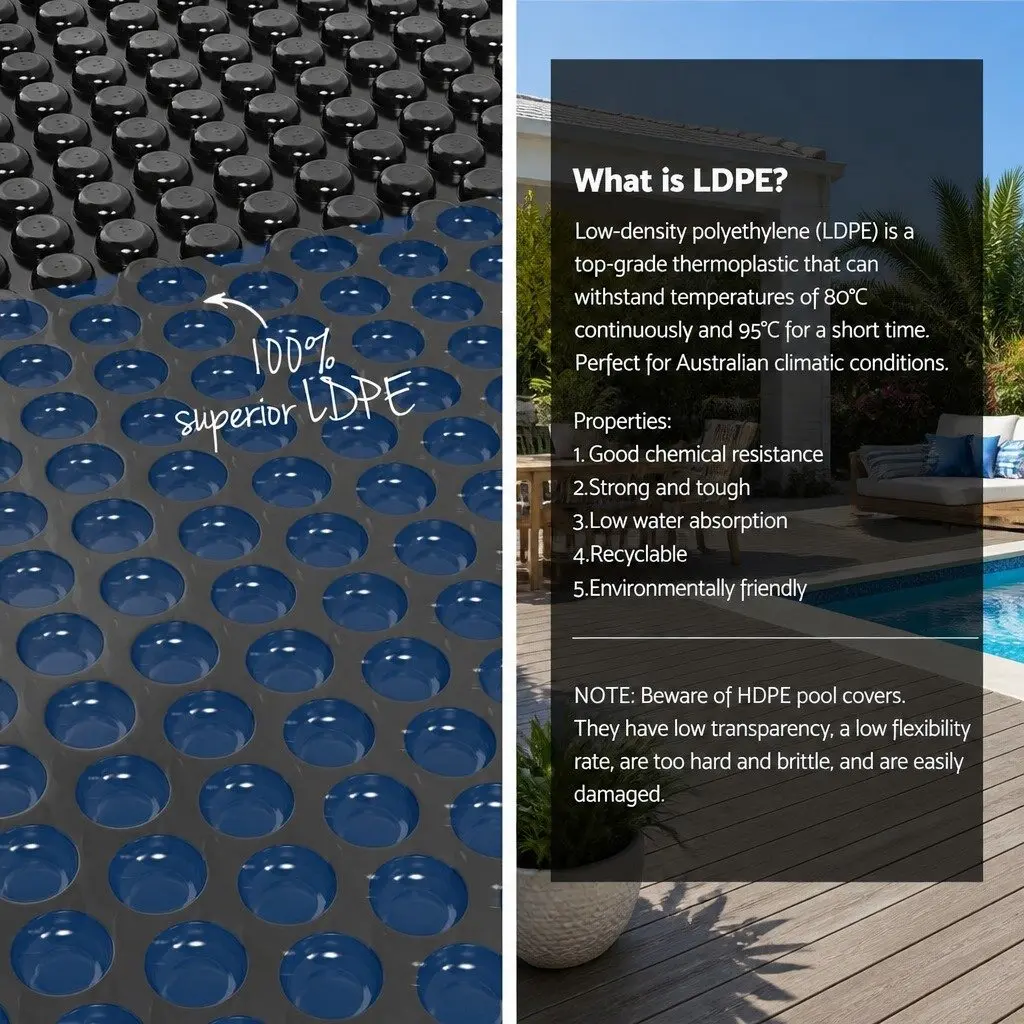 Pool Cover Solar Blanket Blue Black 11x4.8m 600 Micron Bubble Heat Retention