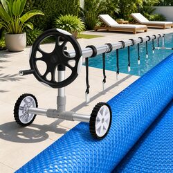 11x6.2m Solar Pool Cover with Roller for Your Convenience