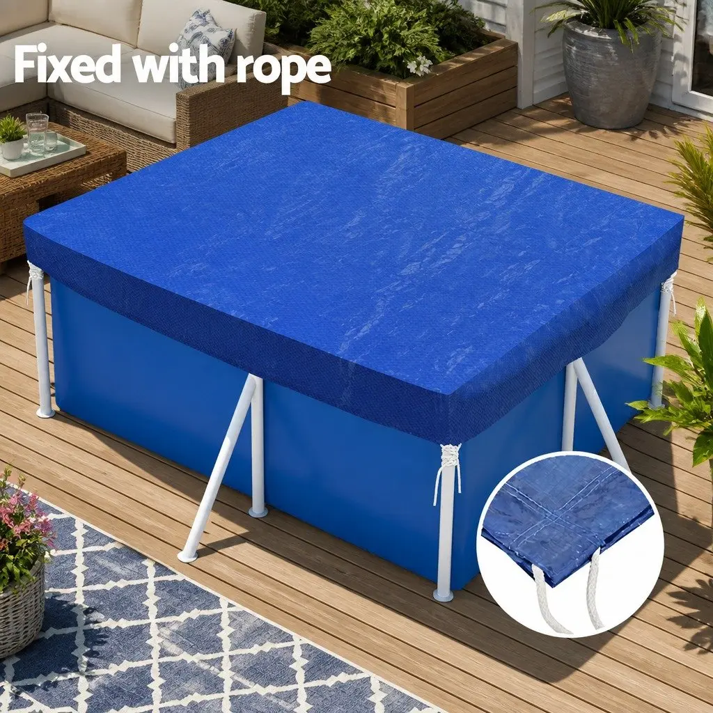 Pool Cover Blue 2m x 3m with Drainage Holes and Security Ropes