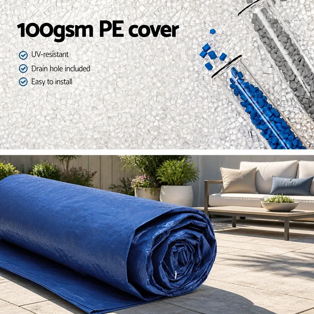 Pool Cover Round Above-Ground Swimming UV Resistant 3.66m Diameter Blue Blanket
