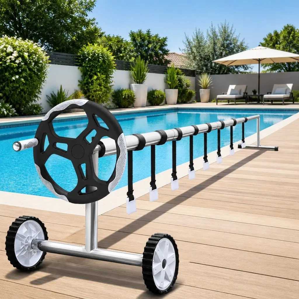 Pool Cover 6.5x3m Solar Blanket Roller Aluminium 400 Micron Heat Retention