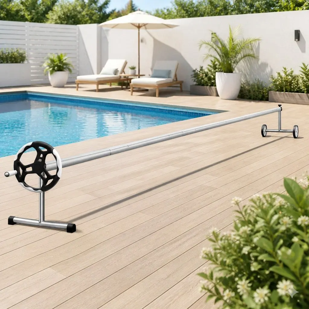 Pool Cover 6.5x3m Solar Blanket Roller Aluminium 400 Micron Heat Retention